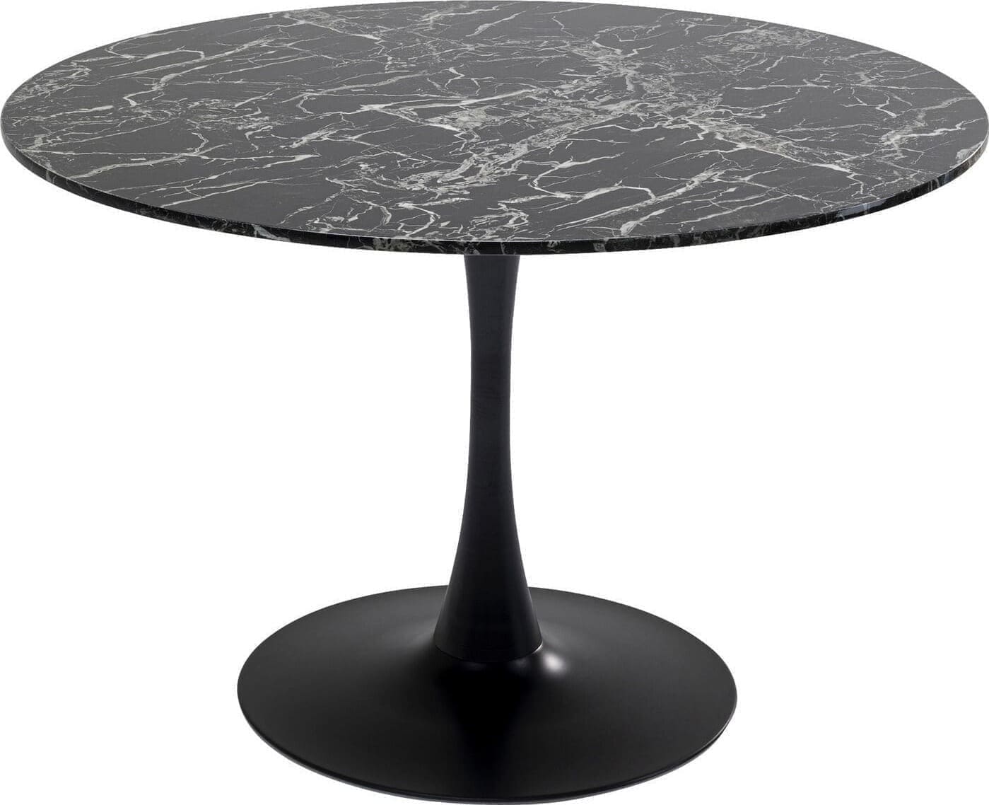 Tafel Veneto Marble Black Ø110cm Kare Design Eettafel 86018
