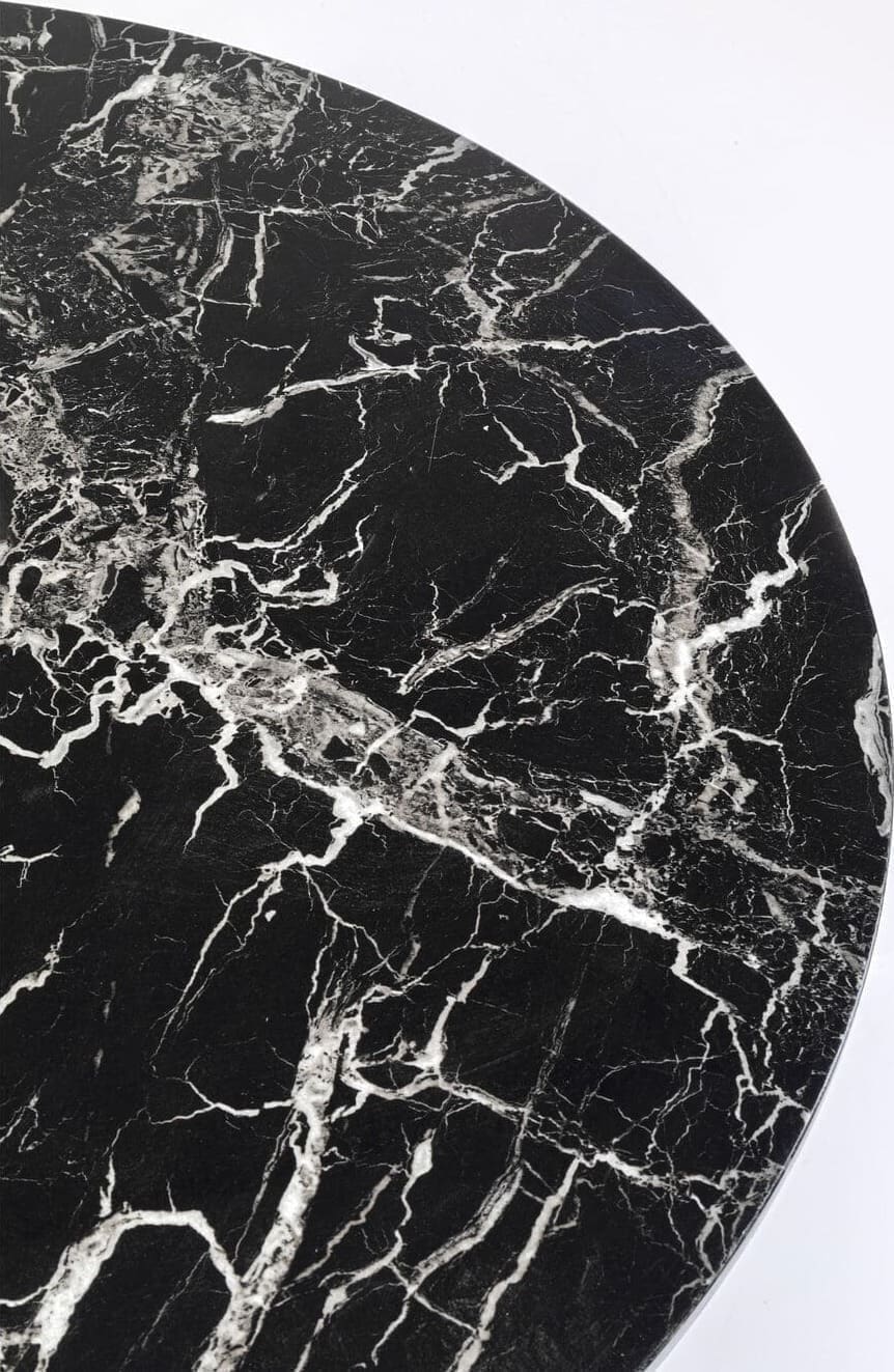 Tafel Veneto Marble Black Ø110cm Kare Design Eettafel 86018