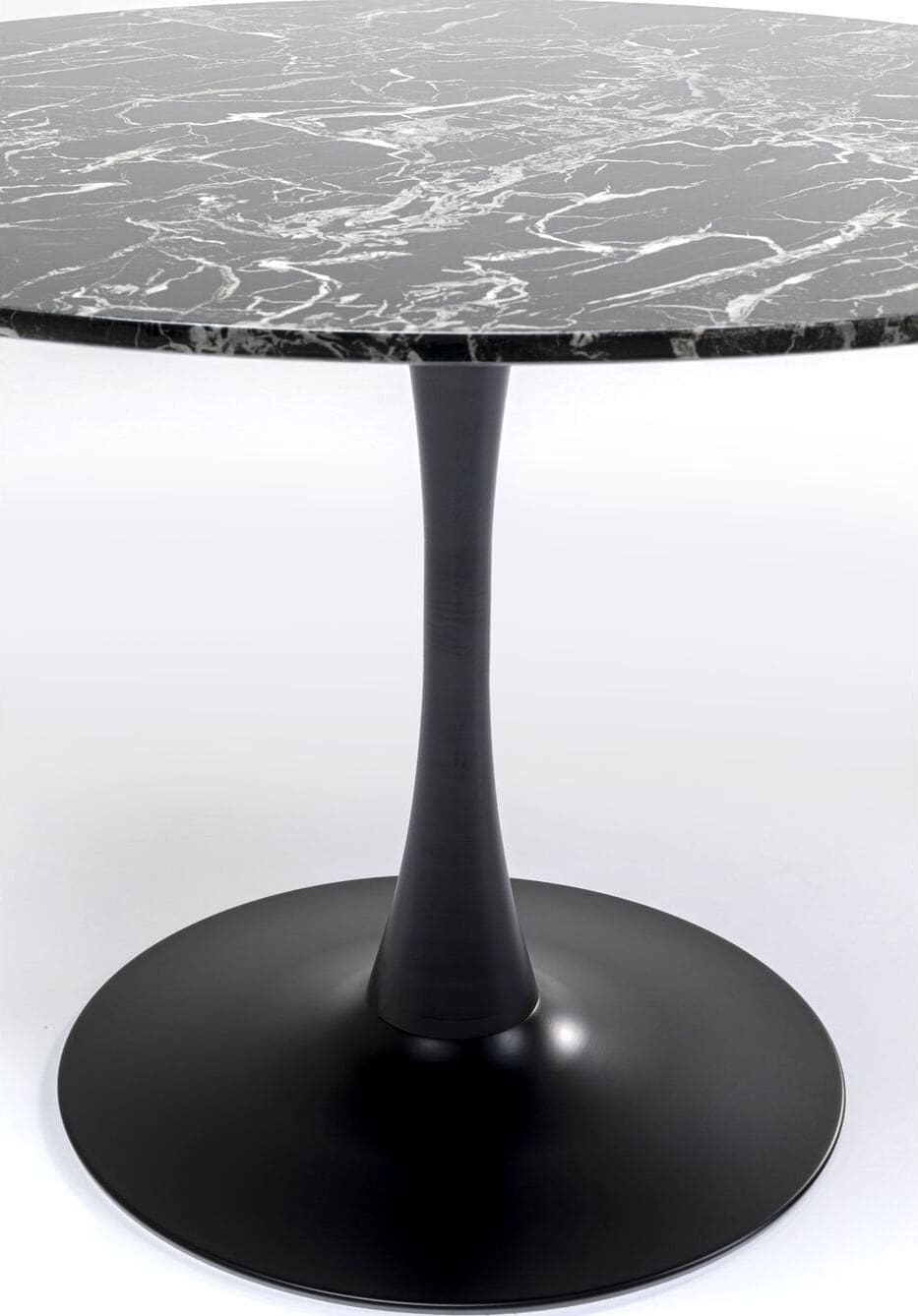 Tafel Veneto Marble Black Ø110cm Kare Design Eettafel 86018