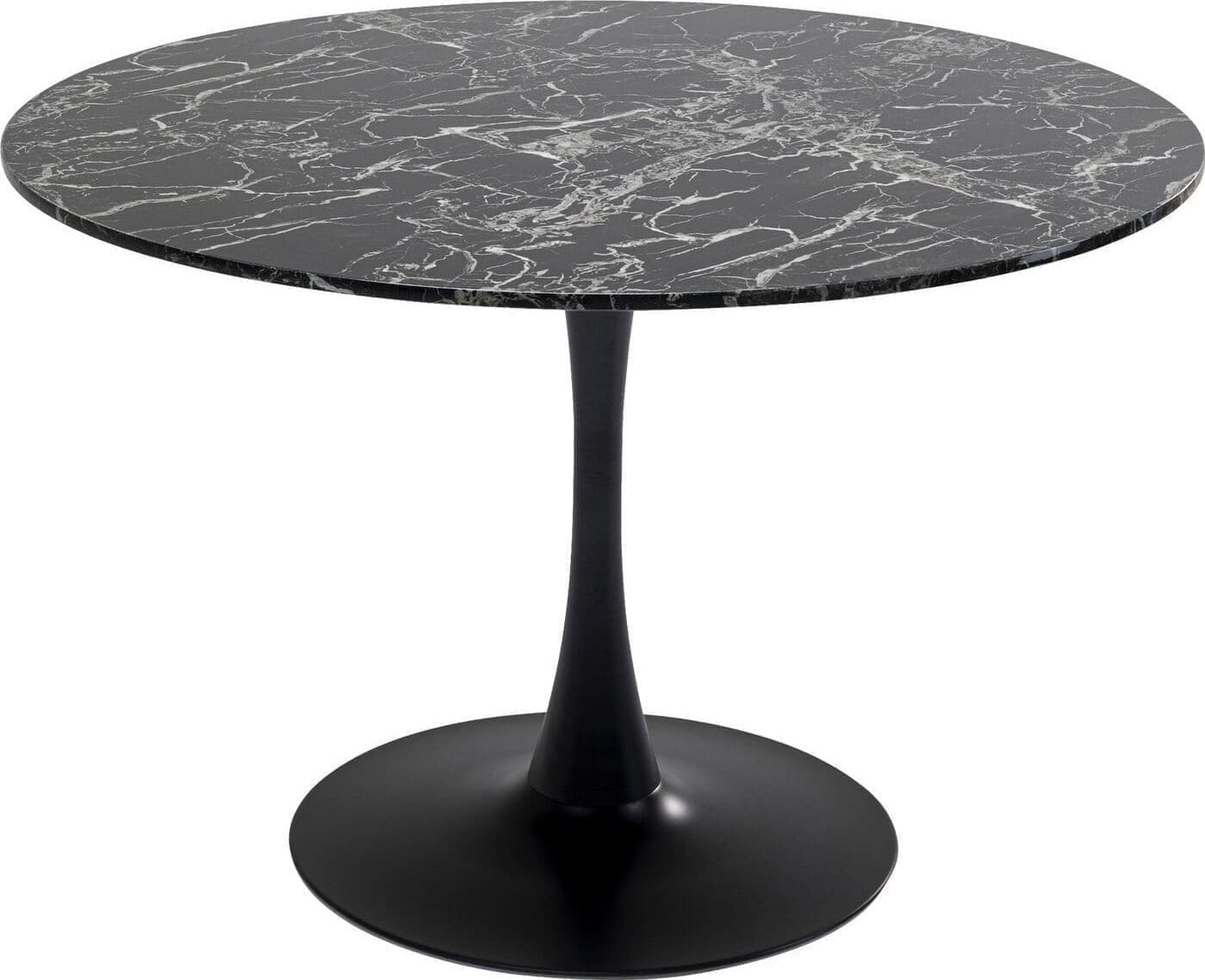 Tafel Veneto Marble Black Ø110cm Kare Design Eettafel 86018