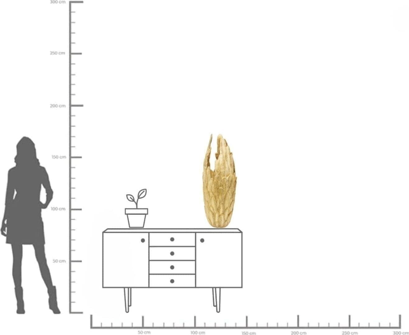 Vaas Feathers Gold 91 Kare Design Vaas 51560