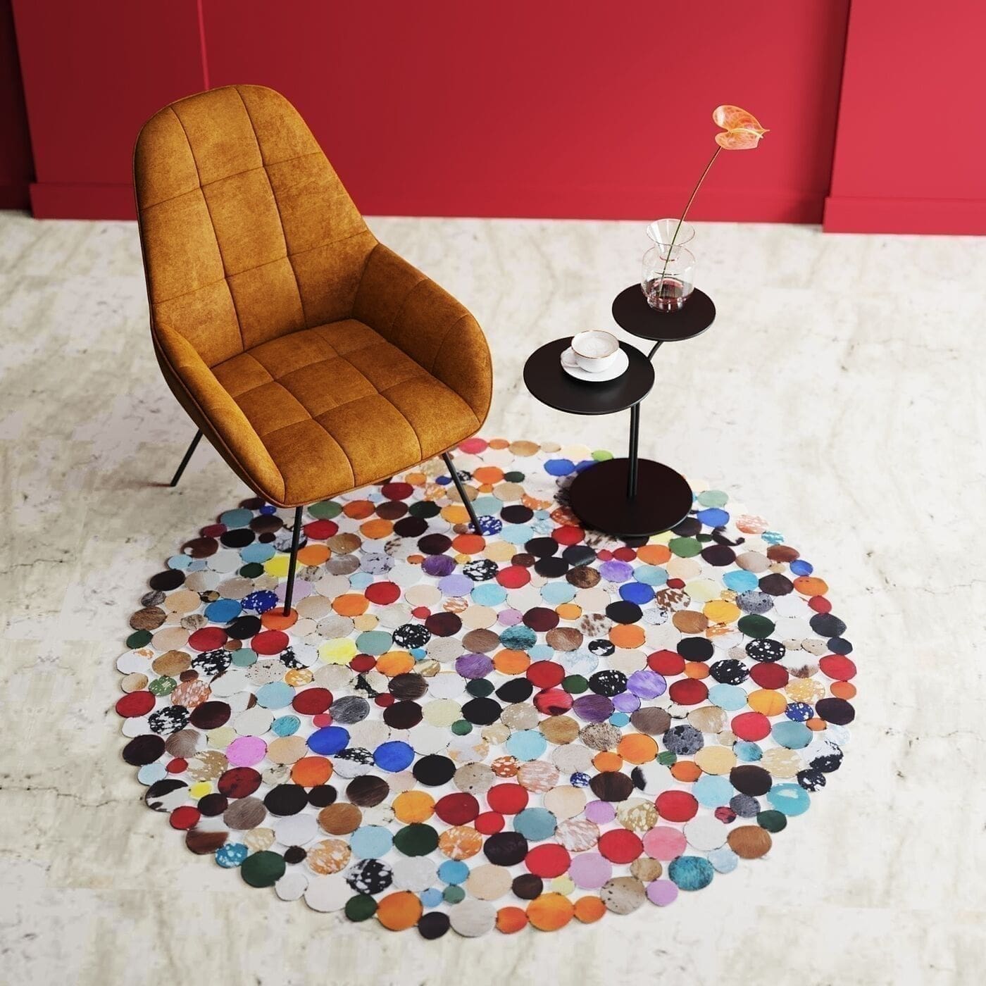 Vloerkleed Circle Multi Ø150cm Kare Design Vloerkleed 69825