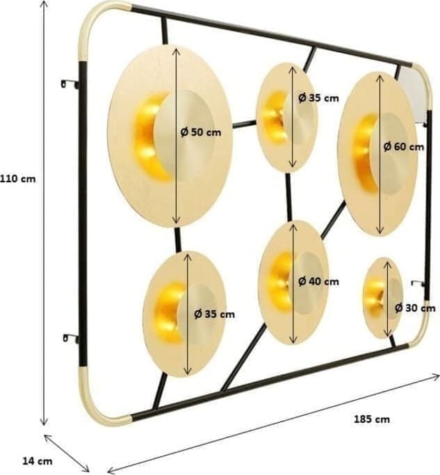 Wandlamp Disc 6light Kare Design Wandlamp 52524
