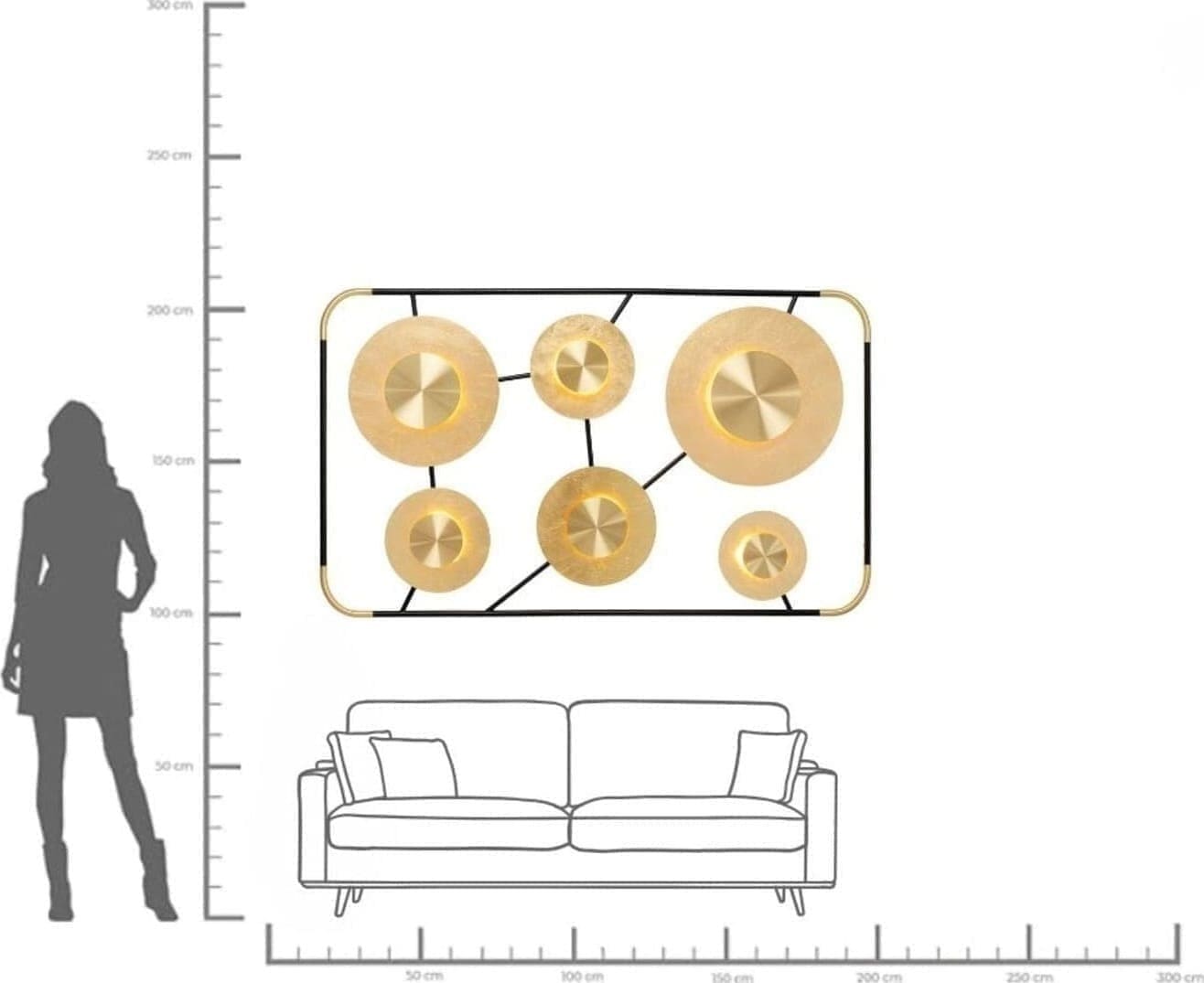 Wandlamp Disc 6light Kare Design Wandlamp 52524