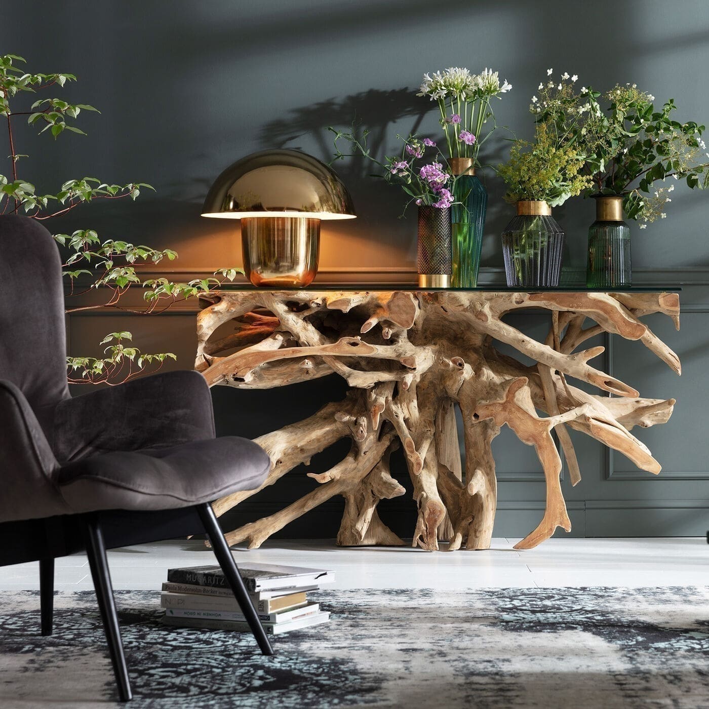 Wandtafel Roots 150x40cm Kare Design Wandtafel 81841