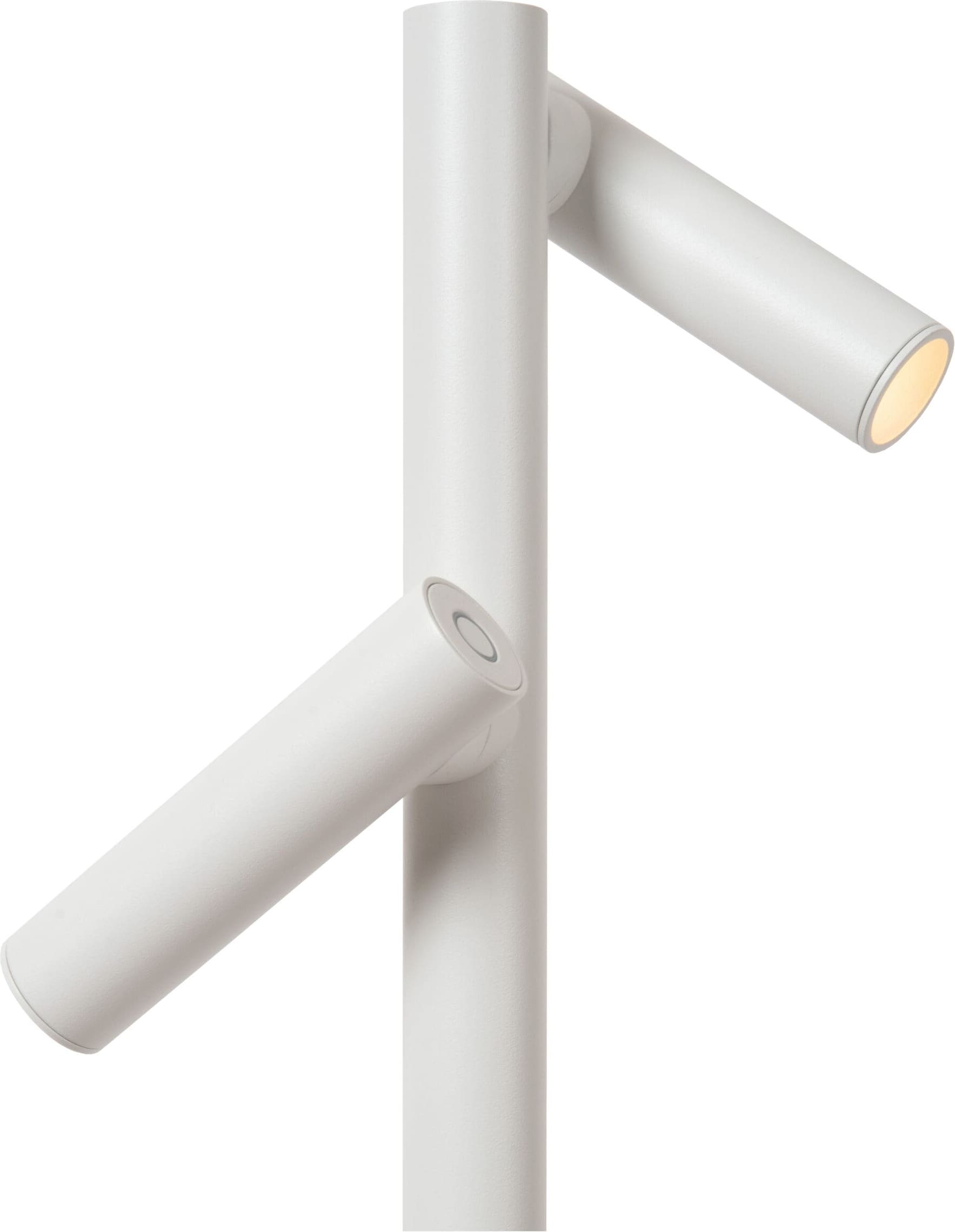 ANTRIM Oplaadbare Leeslamp Binnen/Buiten Accu/Batterij LED Dimb. 2x2,2W 2700K IP54 Met Draadloos Oplaadstation - Wit Lucide Vloerlmp 27703/04/31
