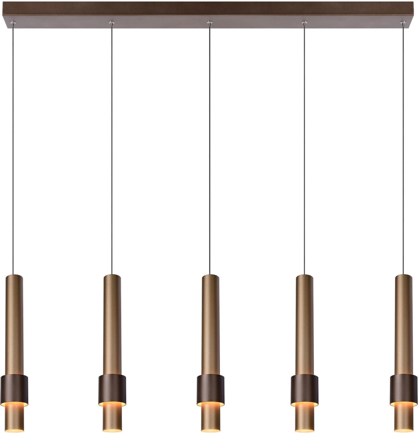 MARGARY Hanglamp LED Dimb. 5x4,2W 2700K - Koffie Lucide Hanglamp 24402/30/96