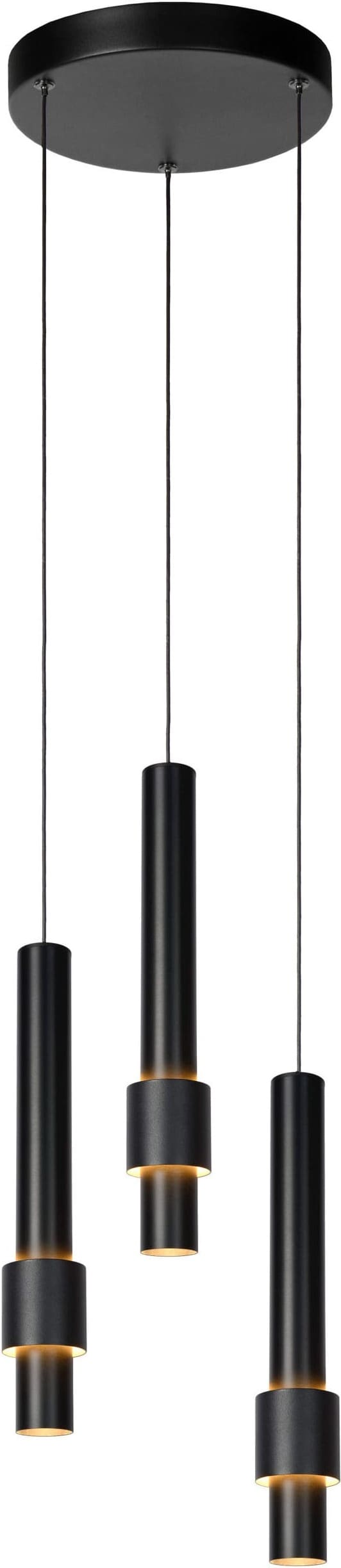 MARGARY Hanglamp Ø28 cm LED Dimb. 3x4W 2700K - Zwart Lucide Hanglamp 24402/15/30