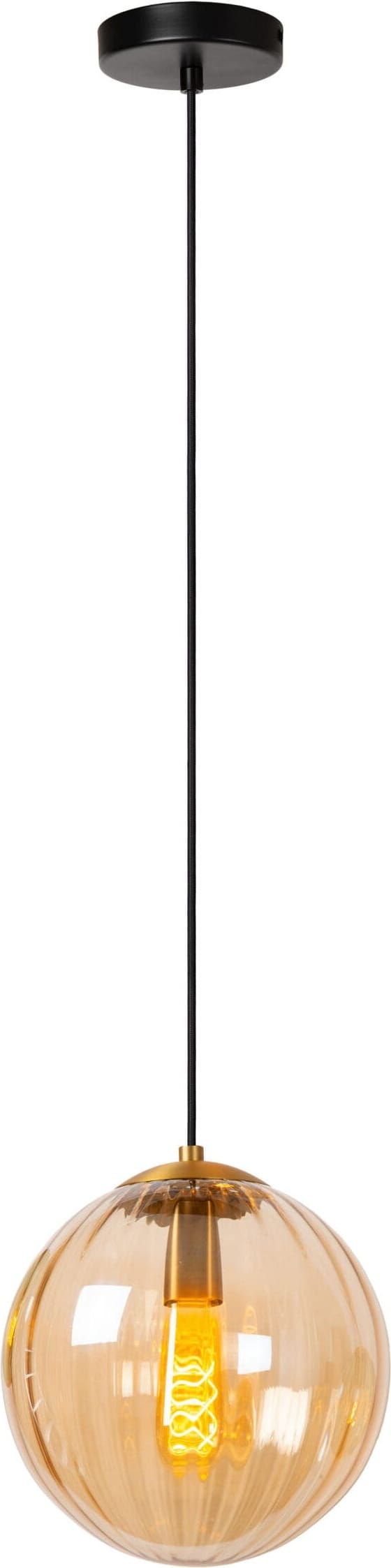 MONSARAZ Hanglamp Ø25 cm 1xE27 - Amber Lucide Hanglamp 45493/30/62