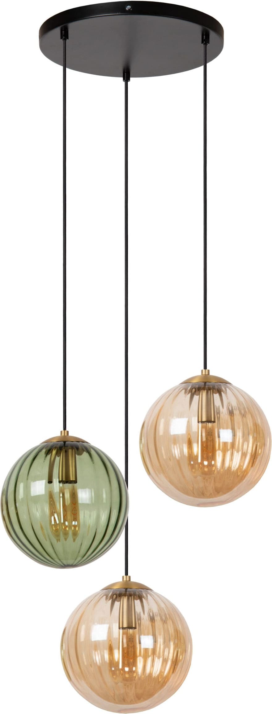 MONSARAZ Hanglamp Ø35 cm 3xE27 - Groen Lucide Hanglamp 45493/03/33