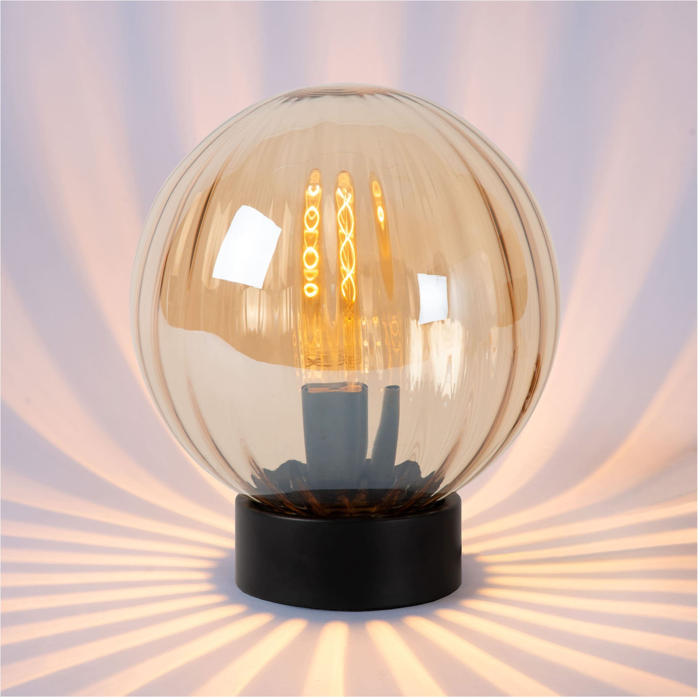 MONSARAZ Tafellamp Ø25 cm 1xE27 - Amber Lucide Tafellamp 45593/01/62