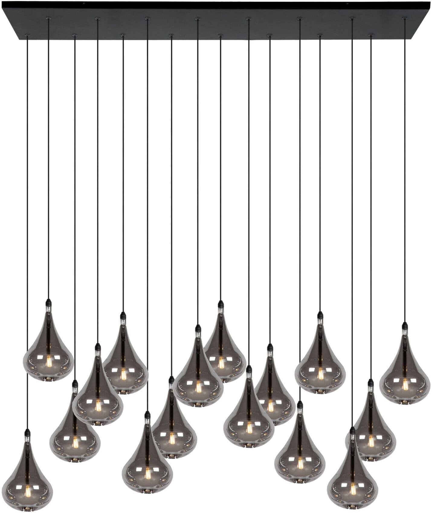 TEARS Hanglamp LED Dimb. G4 16x1,5W 3000K - Zwart Lucide Hanglamp 70434/16/30