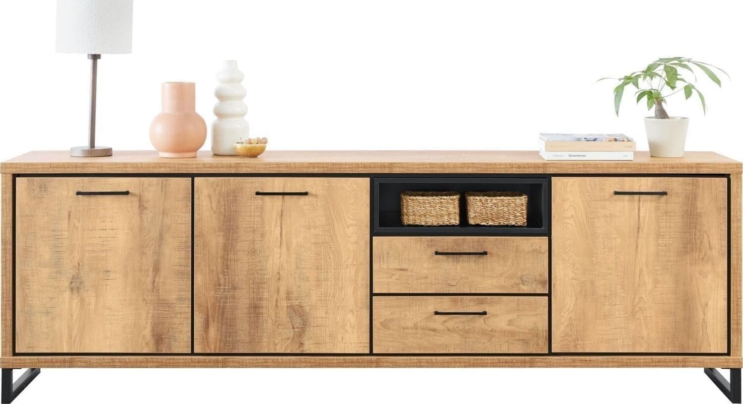 Profijt Meubel Dressoir 238cm Imbaro Bruin|Naturel Dressoir