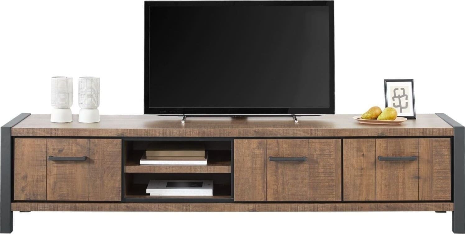 Profijt Meubel Tv-meubel 216cm Mantera dark mango Bruin|Naturel Tv-meubel|Tv-dressoir