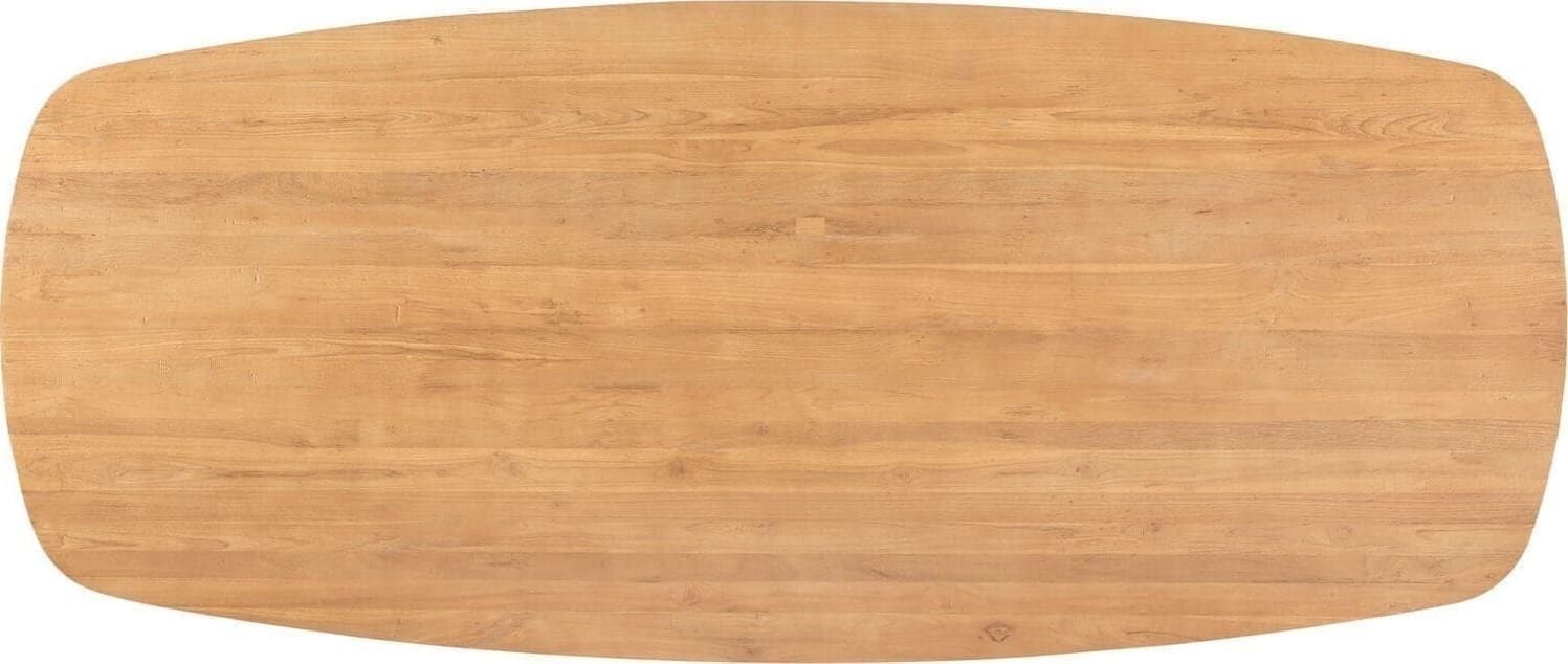 Pronto Wonen Eettafel Aska 180x90 cm Deens ovaal teak naturel brushed Bruin|Naturel Eettafel