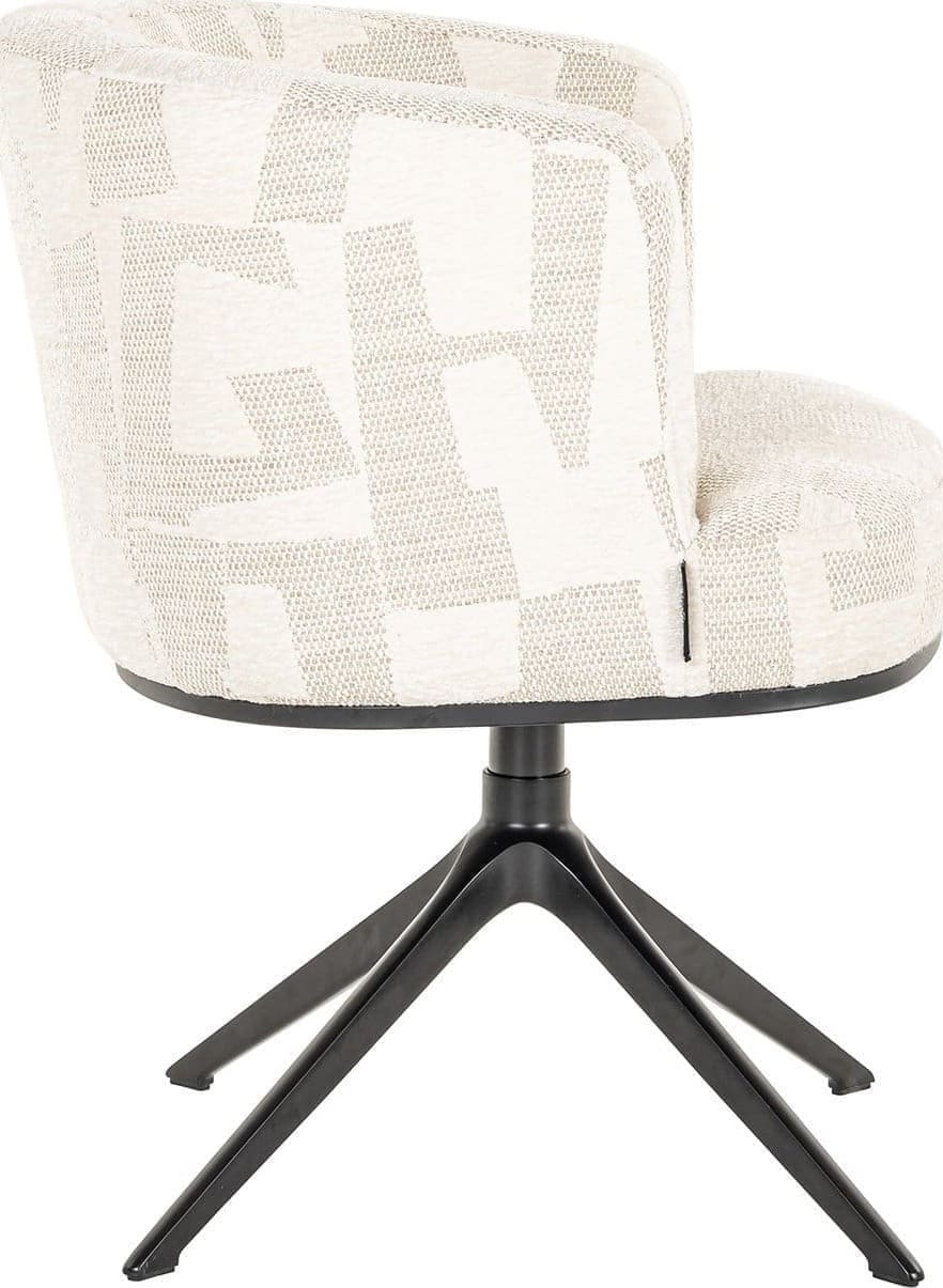 Richmond Interiors Draaifauteuil Cheyenne beige graffic Beige Eetkamerstoel
