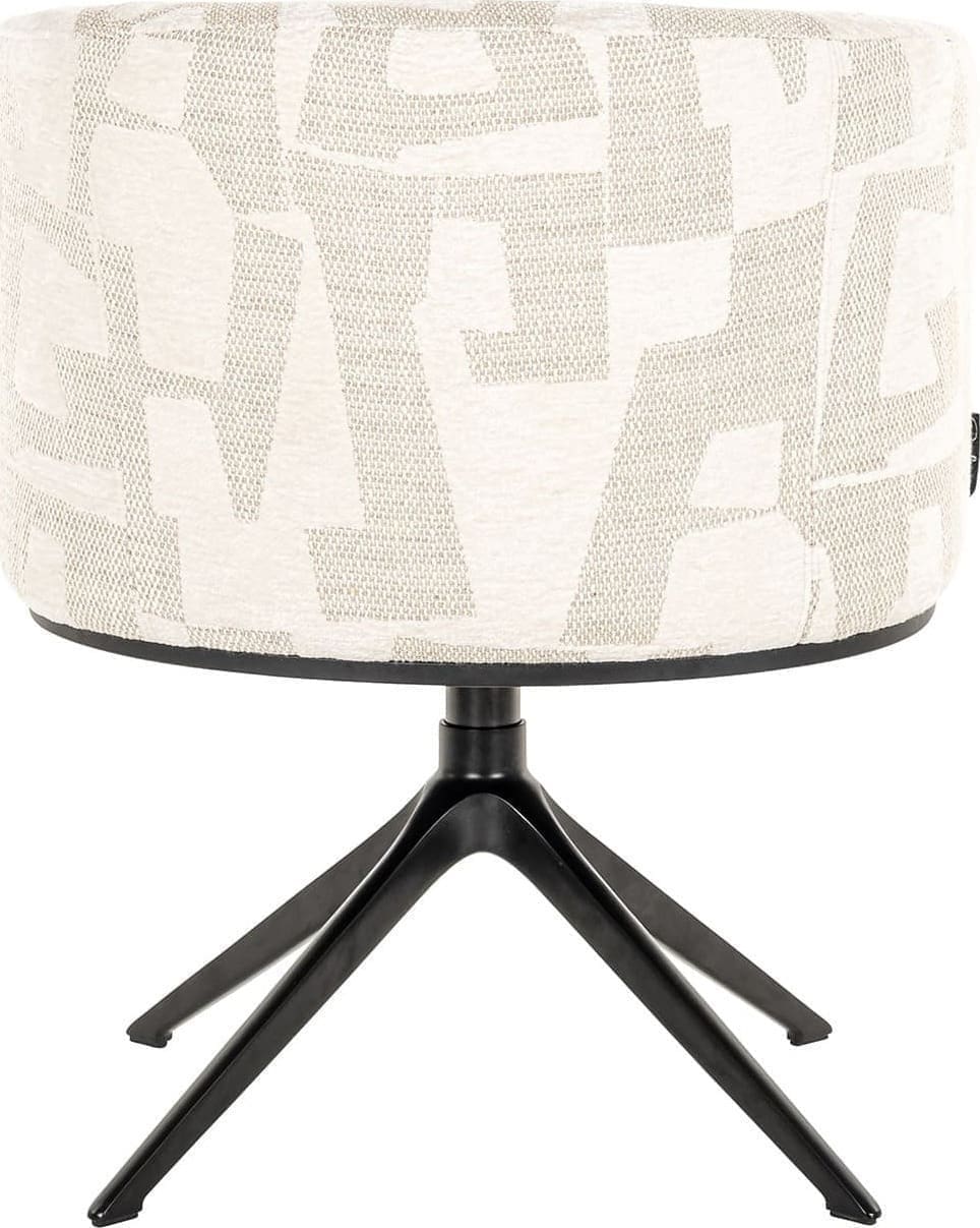 Richmond Interiors Draaifauteuil Cheyenne beige graffic Beige Eetkamerstoel
