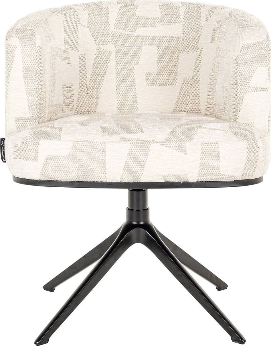Richmond Interiors Draaifauteuil Cheyenne beige graffic Beige Eetkamerstoel