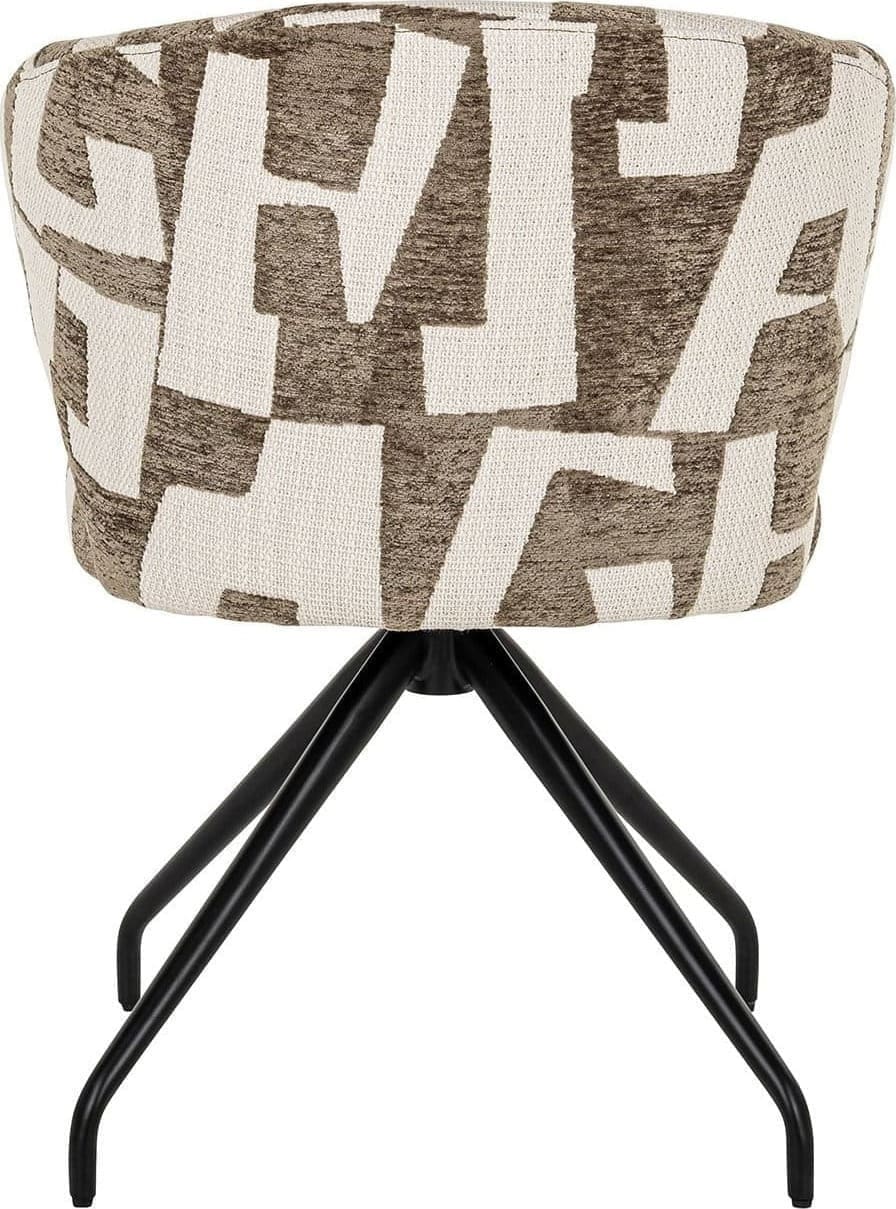 Richmond Interiors Draaifauteuil Milly moss graffic Eetkamerstoel