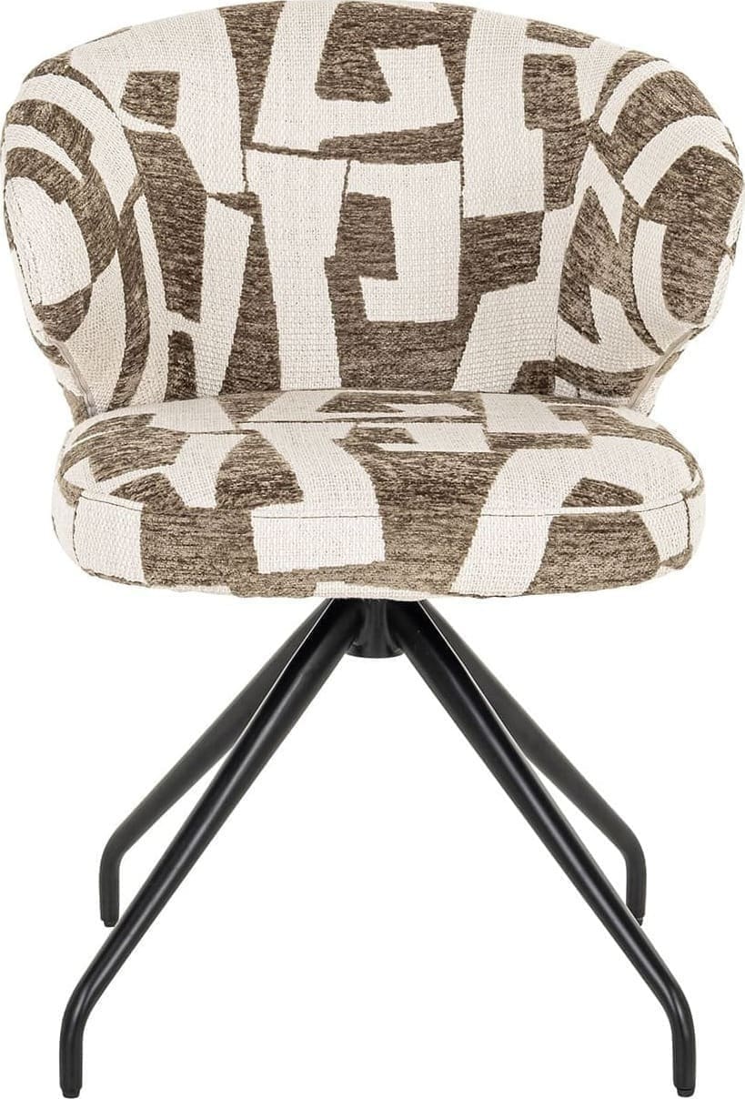 Richmond Interiors Draaifauteuil Milly moss graffic Eetkamerstoel
