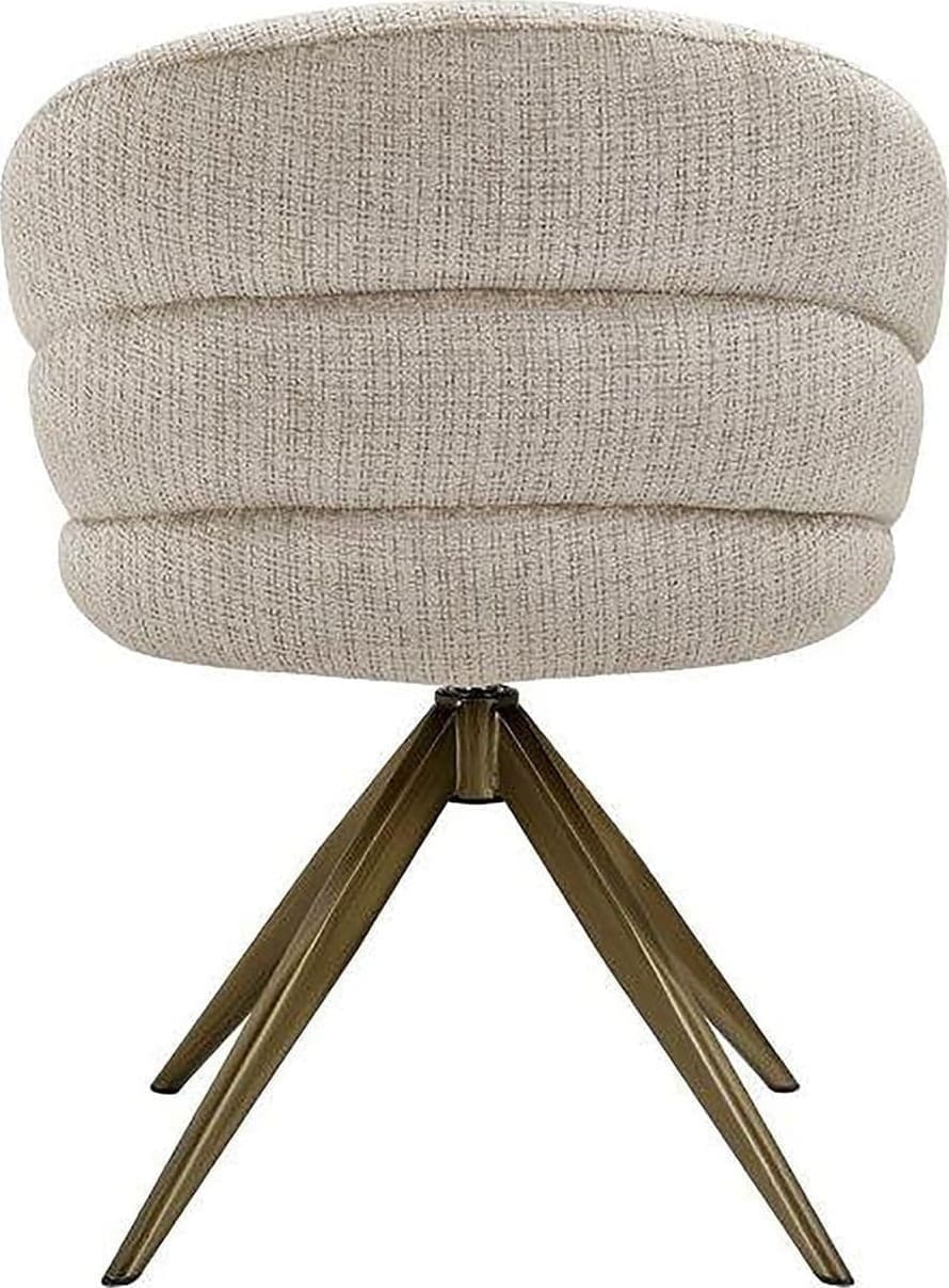 Richmond Interiors Draaifauteuil Zendaya beige chenille Beige Eetkamerstoel