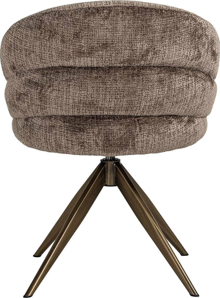 Richmond Interiors Draaifauteuil Zendaya stone chenille Taupe Eetkamerstoel
