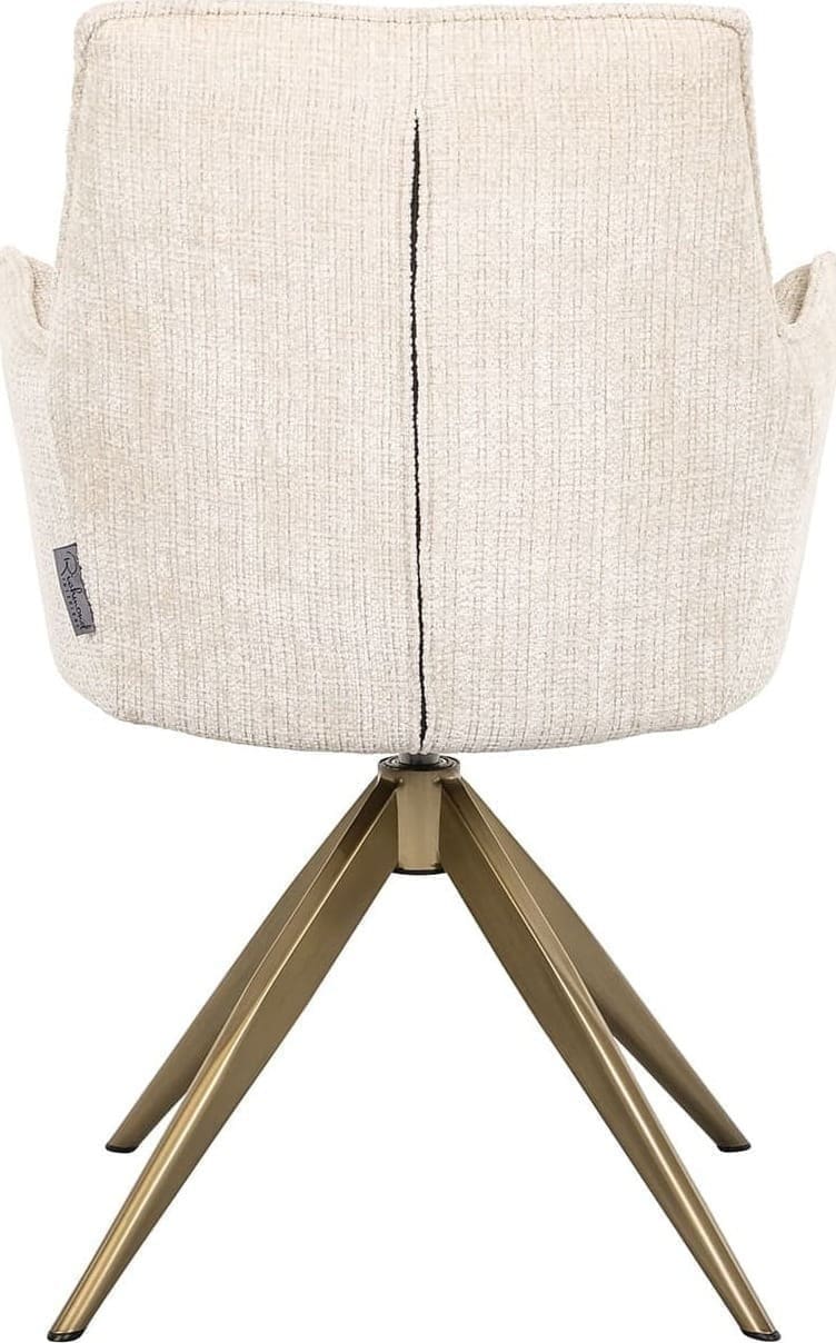 Richmond Interiors Draaistoel met arm Dakota beige chenille Beige Eetkamerstoel
