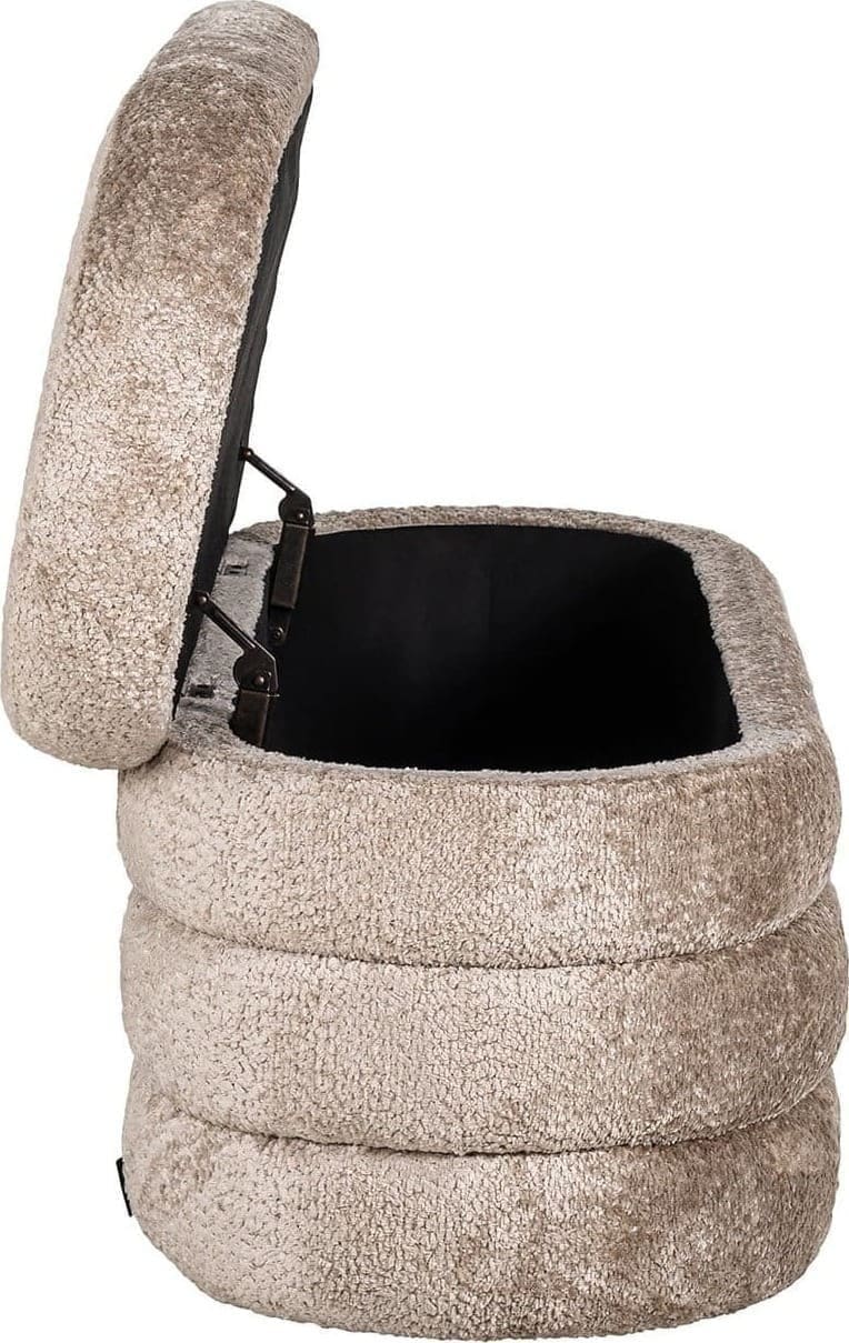 Richmond Interiors Poef Camille Sheep Nature Taupe Bank