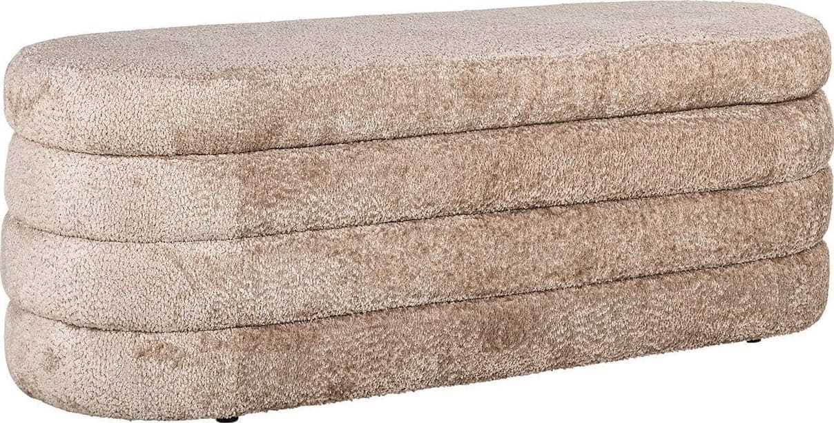 Richmond Interiors Poef Camille Sheep Nature Taupe Bank