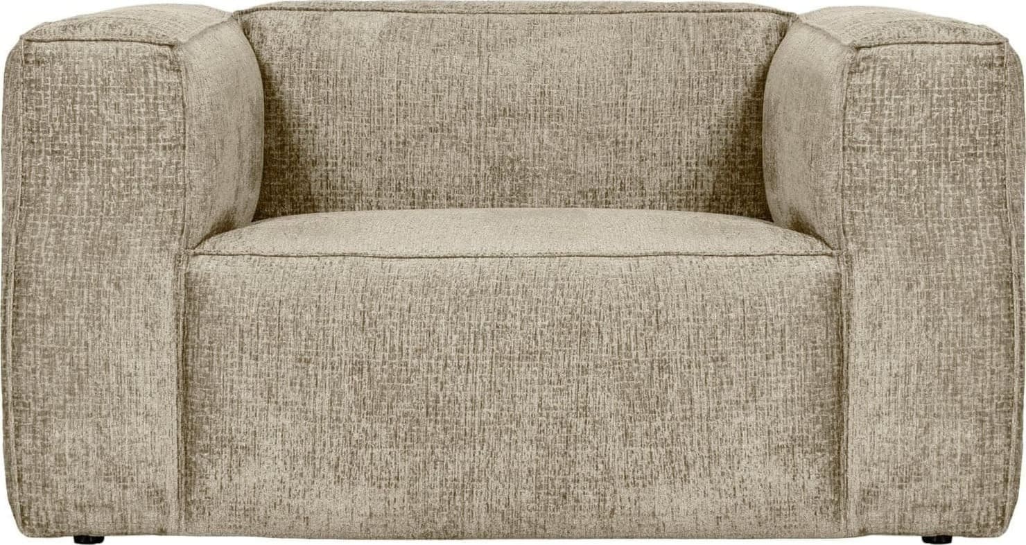 WOOOD Bean fauteuil structure velvet buttermilk Bruin|Taupe Fauteuil