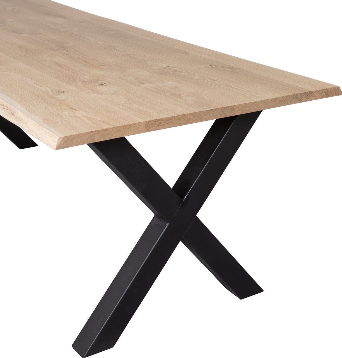 WOOOD Combi-Eettafel: boomstam eiken 180x90 & alkmaar poot Transparant Eettafel