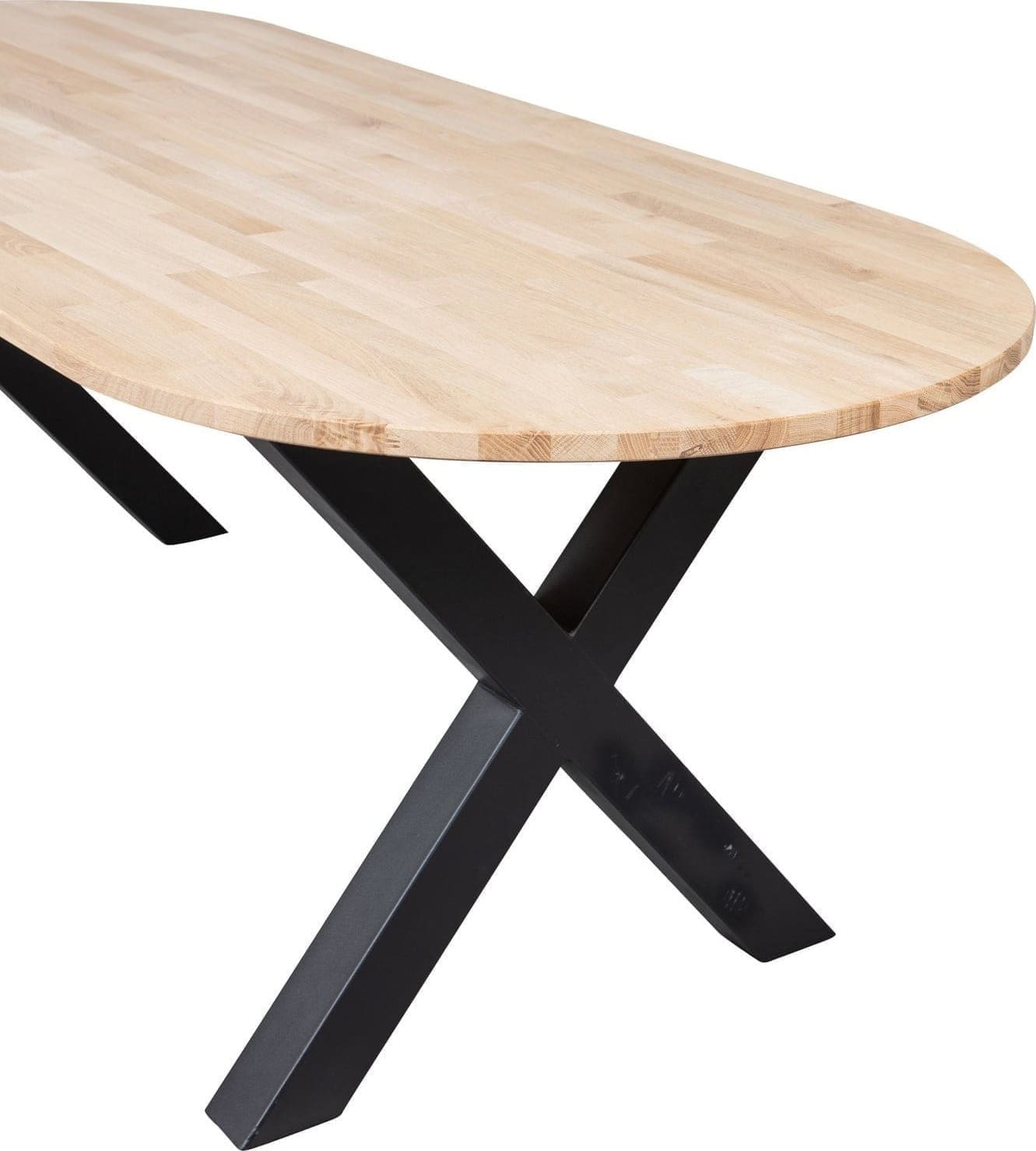 WOOOD Combi-Eettafel: ovaal eiken onbeh & alkmaar poot Untreated Eettafel