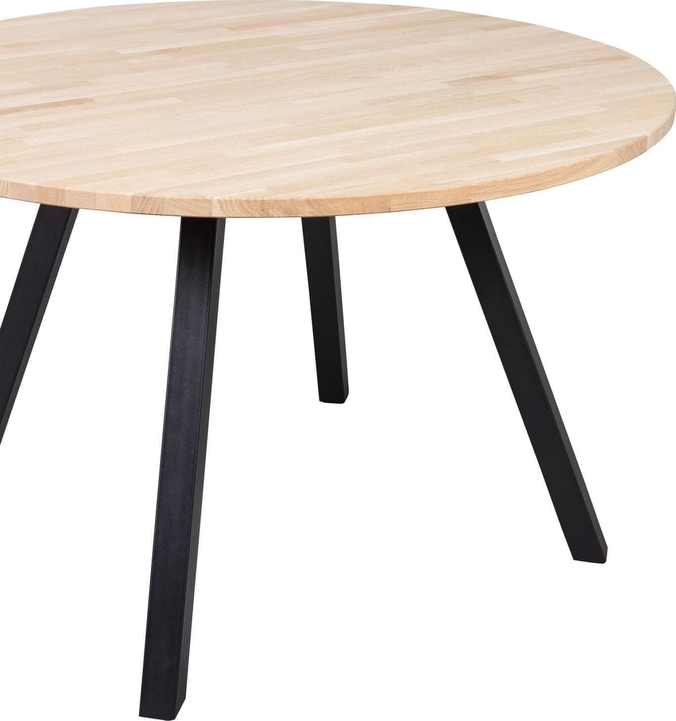 WOOOD Combi-Eettafel: rond eiken o120 onbeh & 2-standen vierk Untreated Eettafel