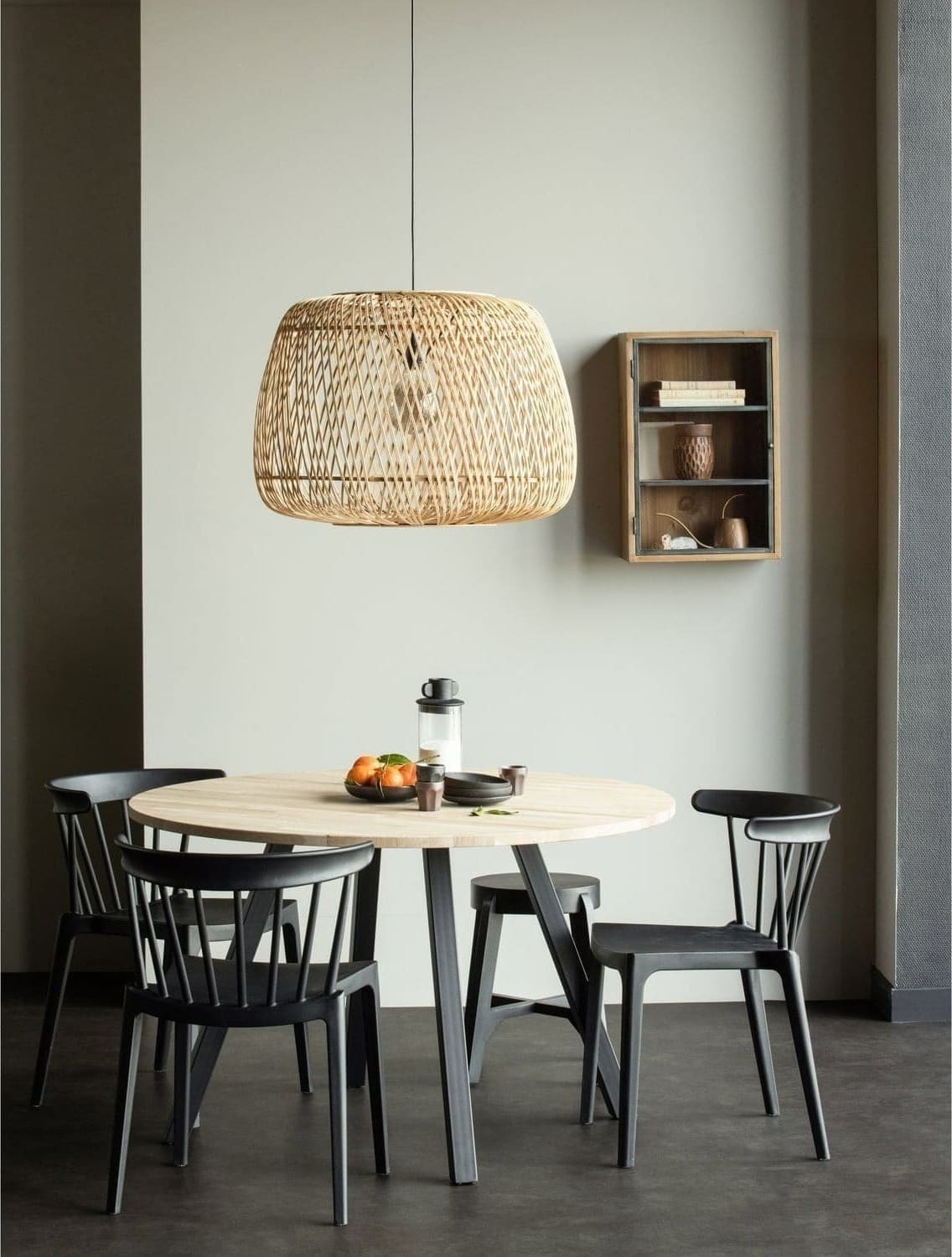 WOOOD Combi-Eettafel: rond eiken o120 onbeh & 2-standen vierk Untreated Eettafel
