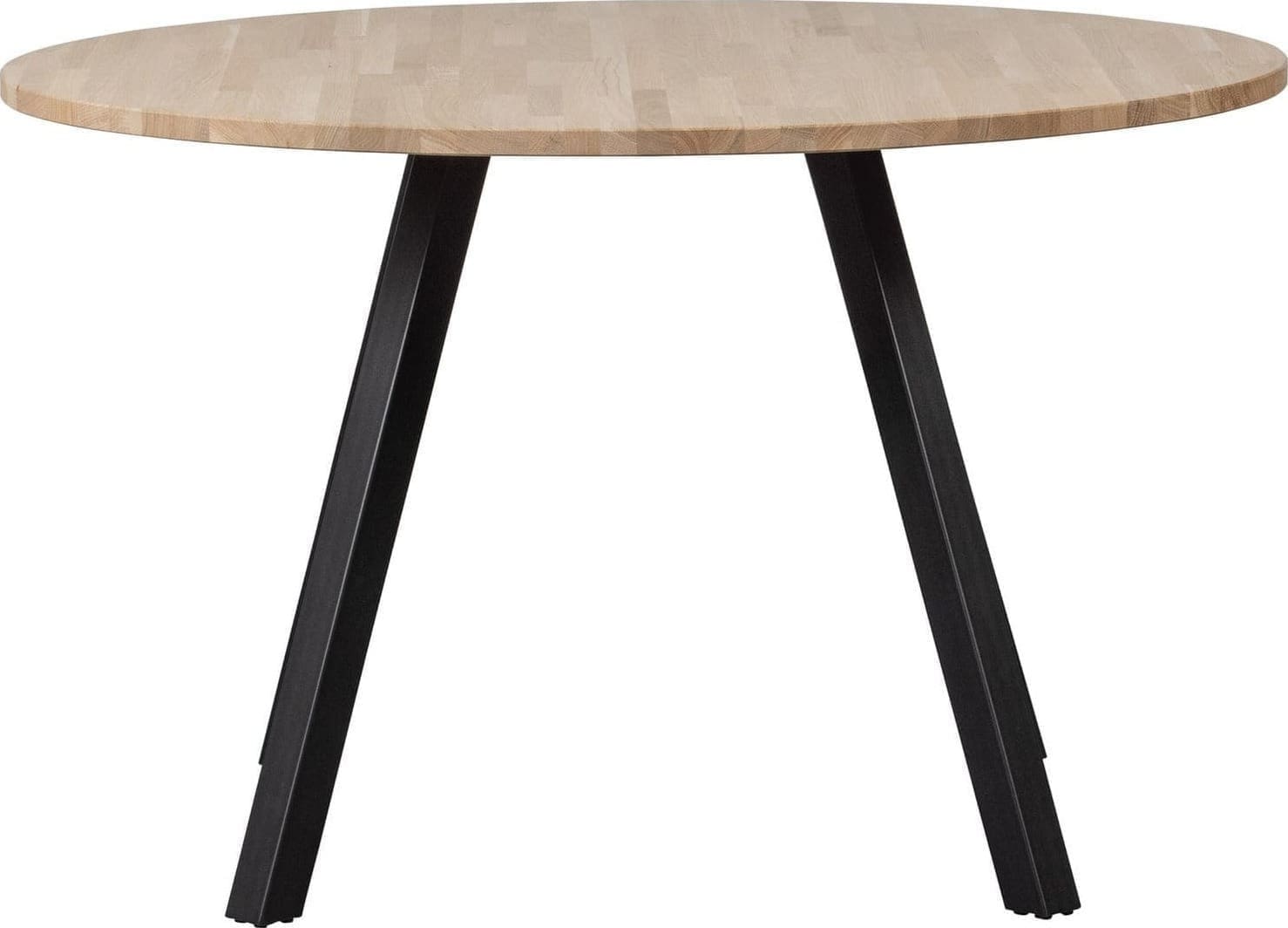 WOOOD Combi-Eettafel: rond eiken o120 onbeh & 2-standen vierk Untreated Eettafel