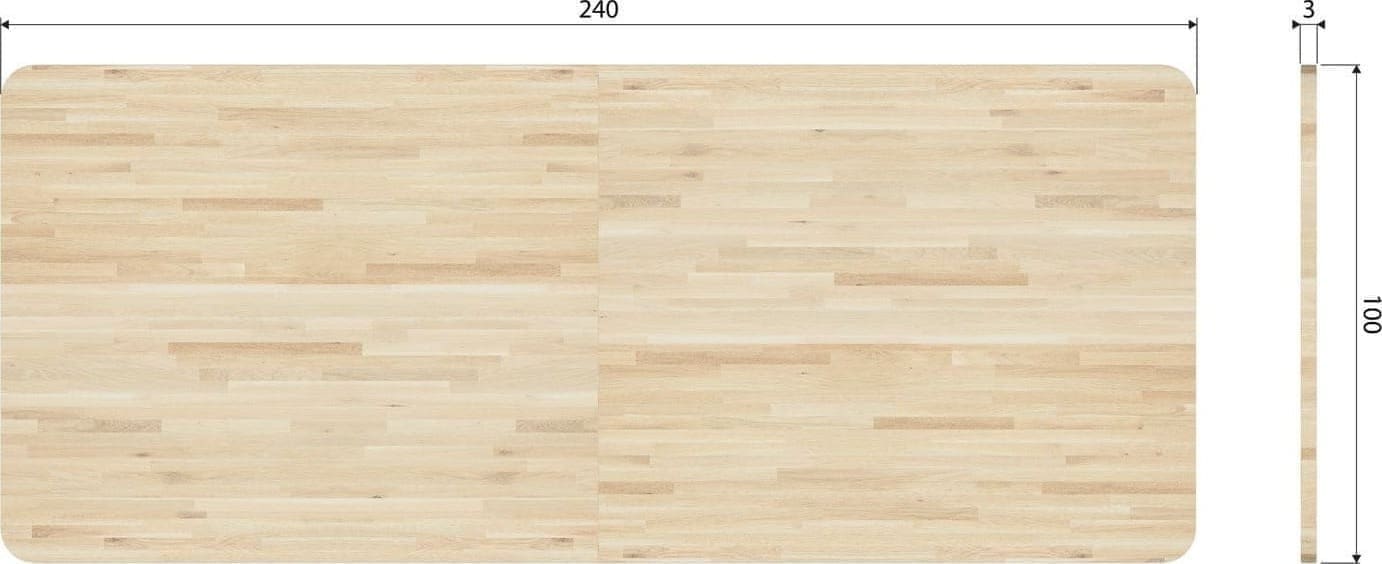 WOOOD Combi-Eettafel: xl tafelblad eiken 240x100 & drenthe poot Naturel Eettafel