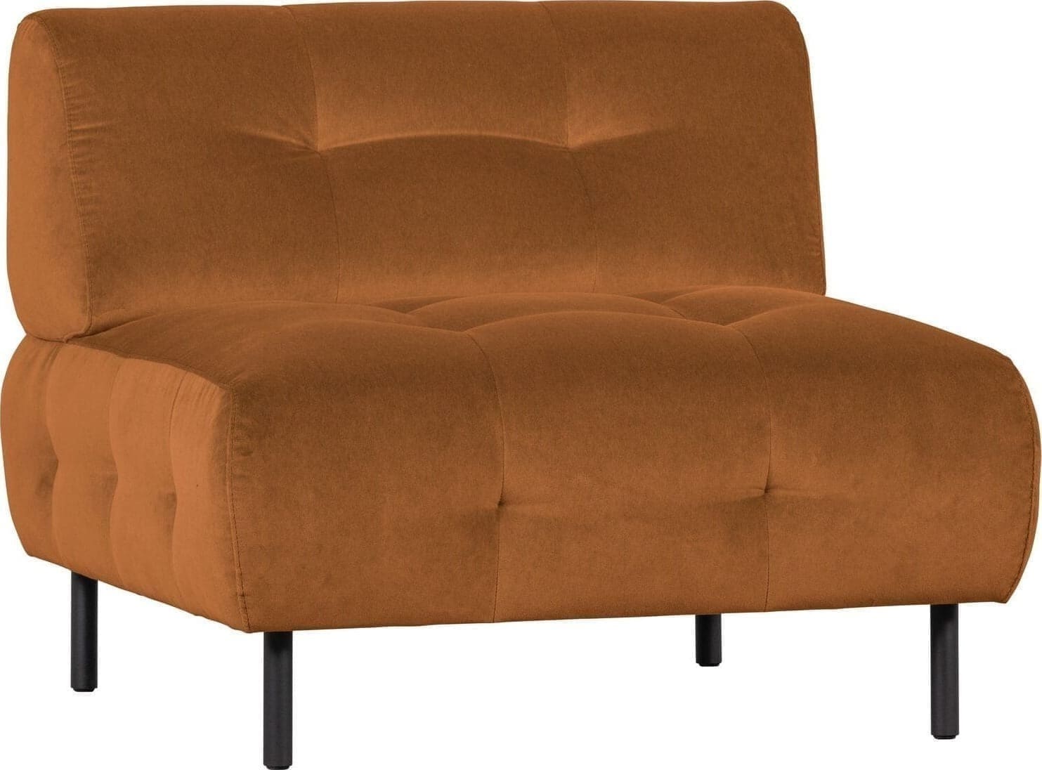 WOOOD Lloyd fauteuil gewassen fluweel cinnamon Cognac|Bruin Fauteuil