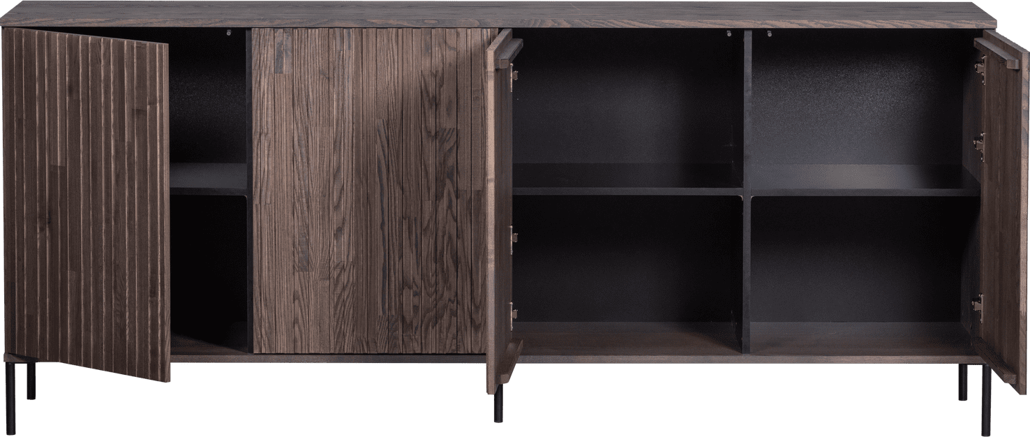 WOOOD New gravure dressoir 200cm essen fineer espresso Bruin Dressoir|Kast