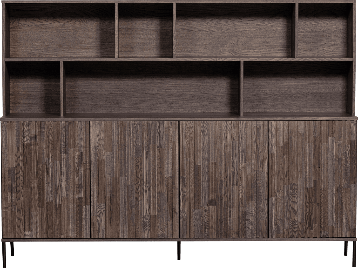 WOOOD New gravure wandkast essen fineer espresso Bruin Wandkast