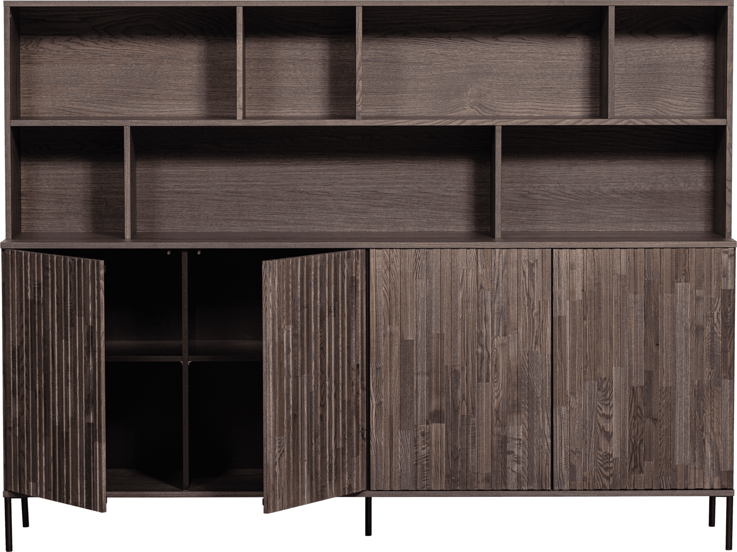 WOOOD New gravure wandkast essen fineer espresso Bruin Wandkast