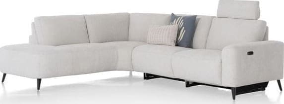 Xooon Carini hoekbank 2,5 zits arm rechts electrisch + ottomane links - Vada Ivory Bank