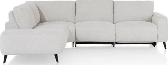 Xooon Carini hoekbank 2,5 zits arm rechts electrisch + ottomane links - Vada Ivory Bank