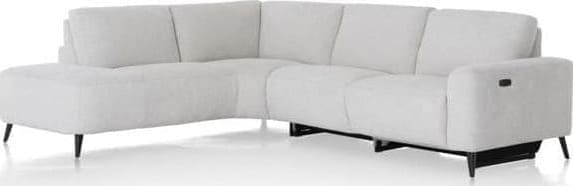 Xooon Carini hoekbank 2,5 zits arm rechts electrisch + ottomane links - Vada Ivory Bank