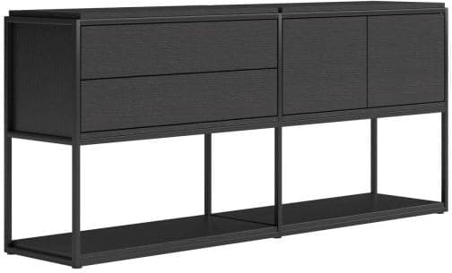 Xooon Modulo dressoir 180 cm - 2-deuren + 2-Laden - 2 nivo's Zwart Dressoir