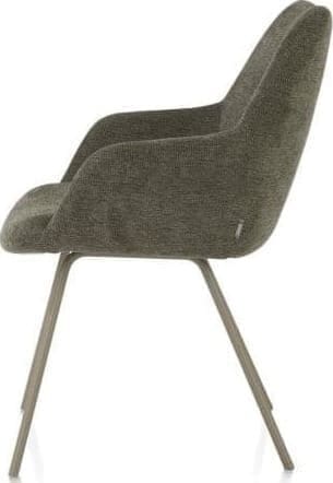 Xooon Odin armstoel - metalen frame RAL 7034 - grijs-groen - stof Vada mosgroen Armstoel