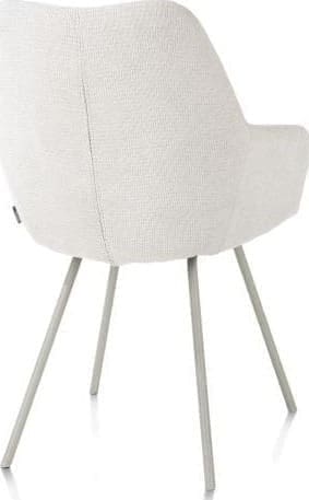 Xooon Odin armstoel - metalen frame RAL 7044 - silk grey - stof Vada ivoor Armstoel