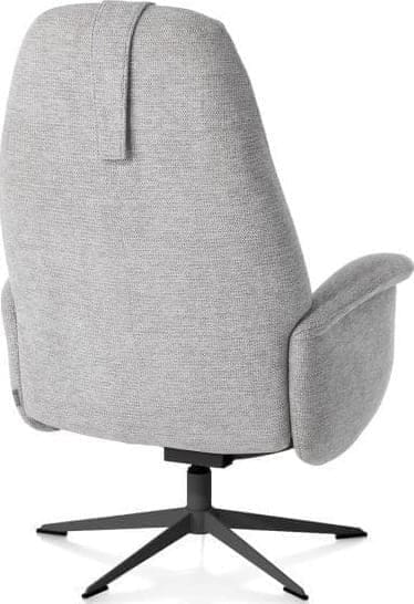 Xooon Tonale relax-fauteuil incl. poef - graphiet frame - stof Vada kiezel of koper - kiezel Grijs|Wit Fauteuil