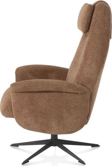 Xooon Tonale relax-fauteuil incl. poef - graphiet frame - stof Vada kiezel of koper - koper Koper Fauteuil