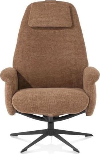 Xooon Tonale relax-fauteuil incl. poef - graphiet frame - stof Vada kiezel of koper - koper Koper Fauteuil