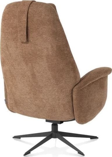 Xooon Tonale relax-fauteuil incl. poef - graphiet frame - stof Vada kiezel of koper - koper Koper Fauteuil